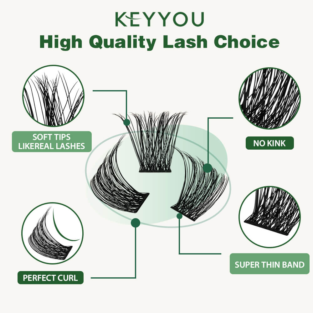 KeyyouLash - Cluster Lashes Y05, diy lash extensions, volume lashes