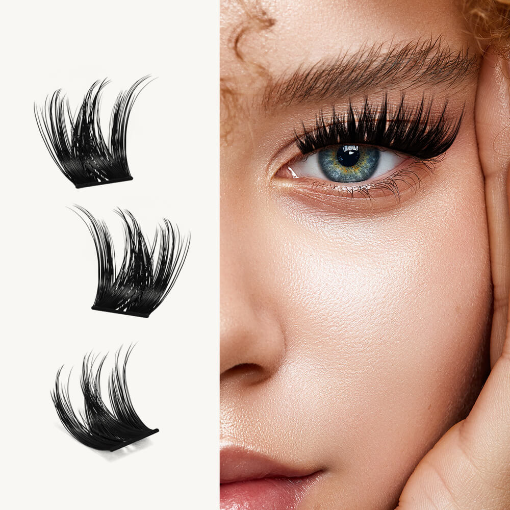 KeyyouLash - Cluster Lashes Y10, diy lash extensions, dramatic lashes