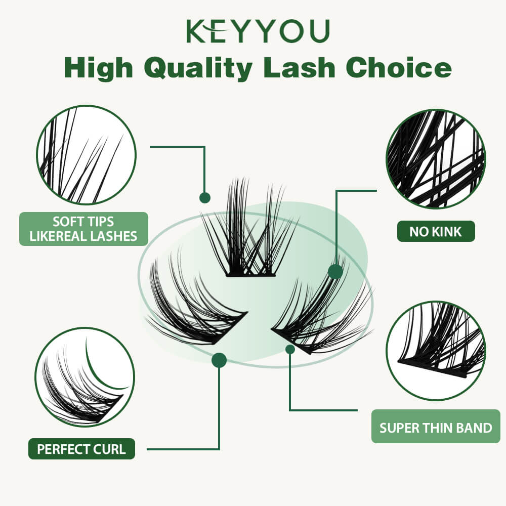KeyyouLash - Cluster Lashes Y19, diy lash extensions, natural lashes