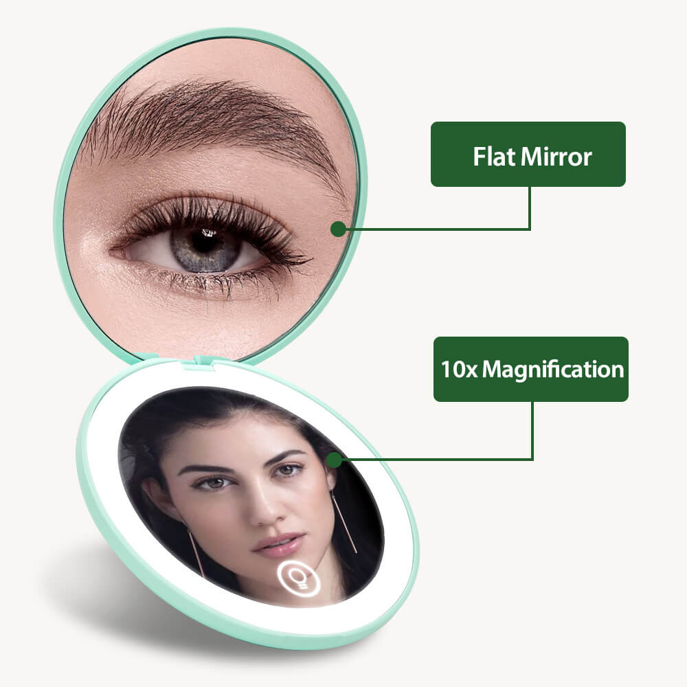 KeyyouLash - Lighted Makeup Mirror With 10X Magnifying,