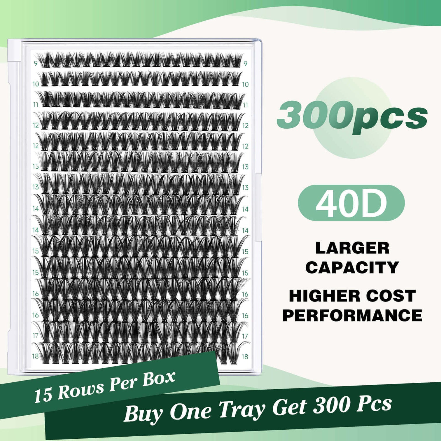 Individual Clusters Lashes 40D Lash Clusters 300Pcs | KEYYOU