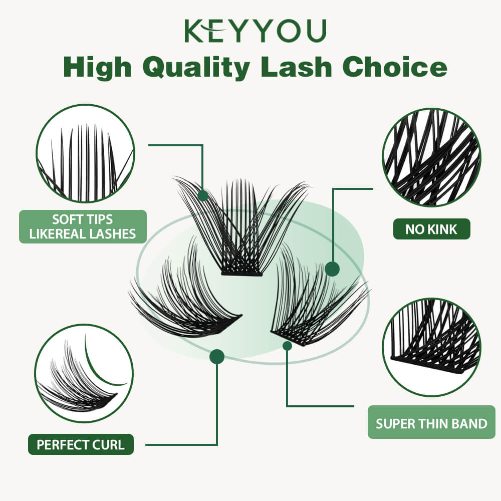 KeyyouLash - Cluster Lashes Y03, diy lash extensions, volume lashes