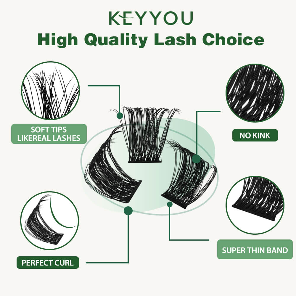 KeyyouLash - Cluster Lashes Y04, diy lash extensions, volume lashes