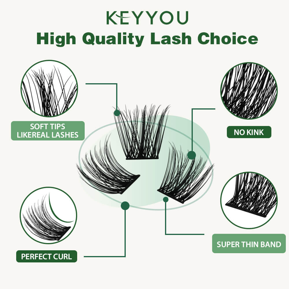 KeyyouLash - Cluster Lashes Y06, diy lash extensions, volume lashes