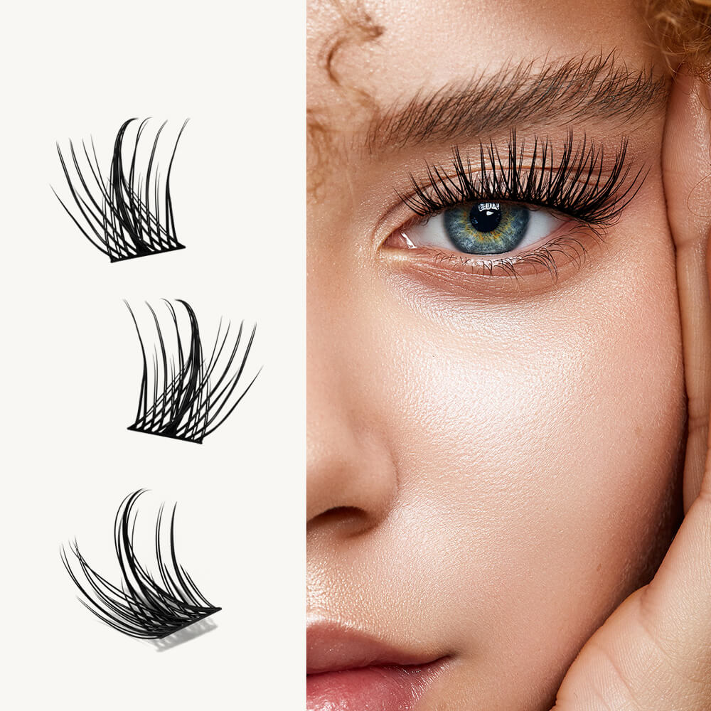 KeyyouLash - Cluster Lashes Y09, diy lash extensions, natural lashes