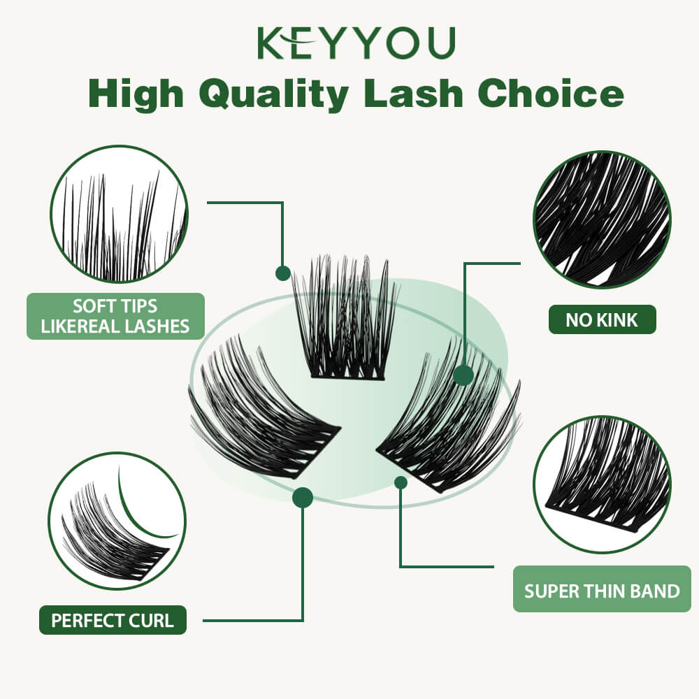 KeyyouLash - Cluster Lashes Y12, diy lash extensions, volume lashes