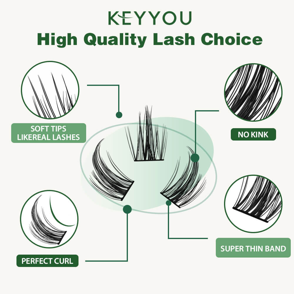 KeyyouLash - Cluster Lashes Y15, diy lash extensions, volume lashes