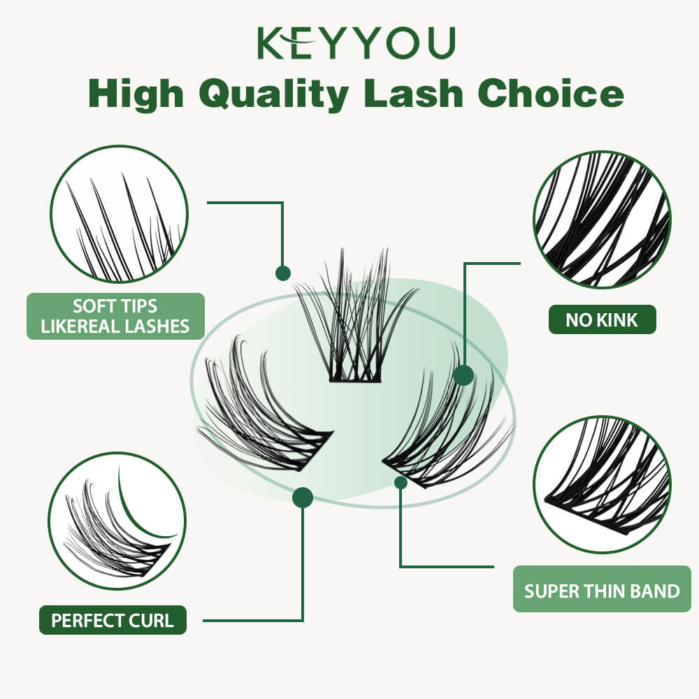 KeyyouLash - Cluster Lashes Y18, diy lash extensions, natural lashes