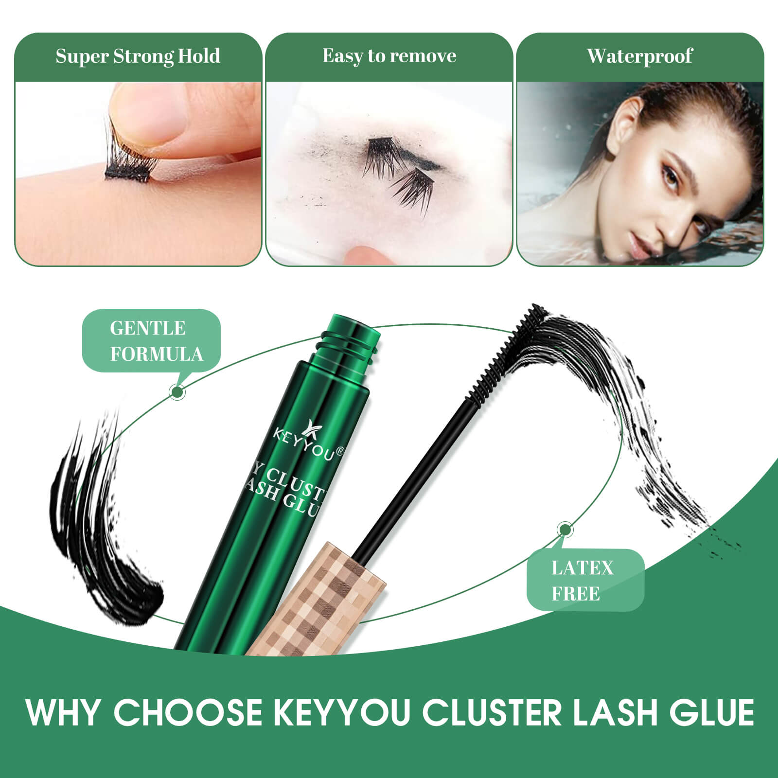 KeyyouLash - Cluster Lash Glue 10ml, 