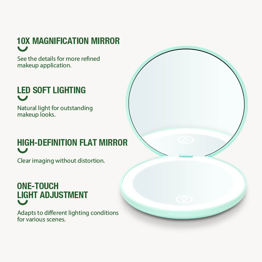 KeyyouLash - Lighted Makeup Mirror With 10X Magnifying, 