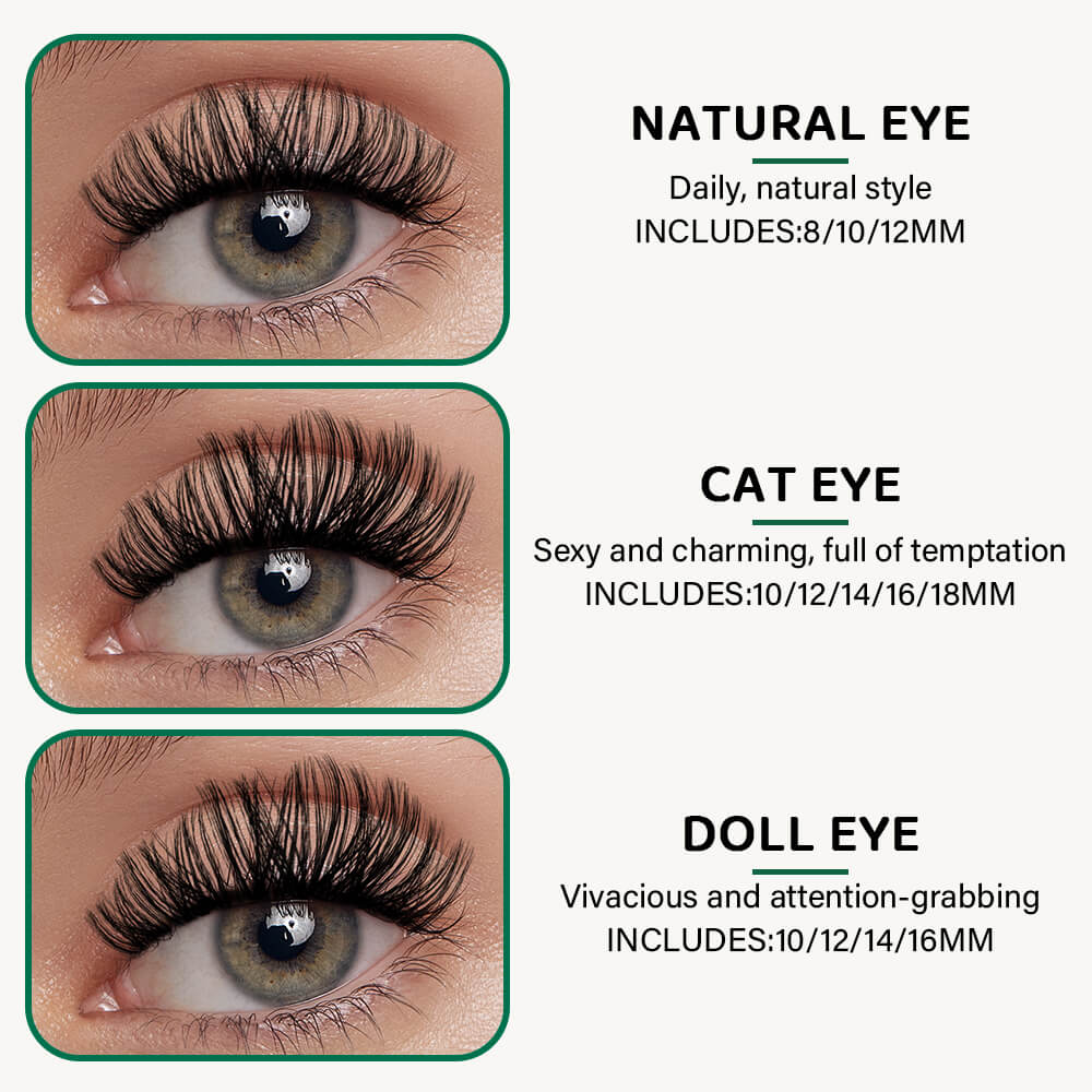 Cat Eye Lashes Natural Diy Kit Extensiones Pestañas Pestañas - Temu