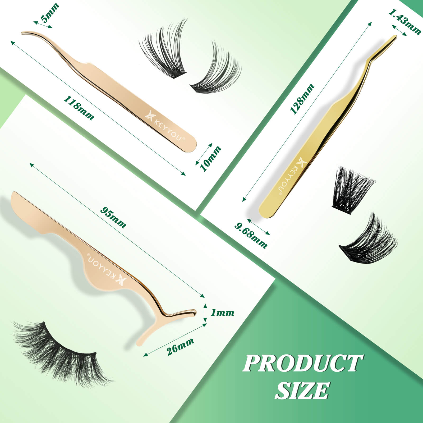 KeyyouLash - Lash Applicator Trio, 